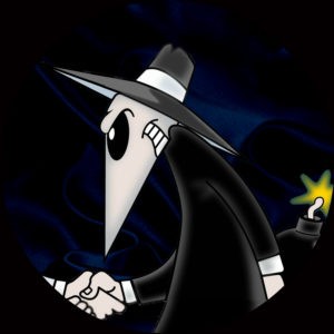 Black hat SEO depicted by the black spy from spy vs. spy holding a bomb